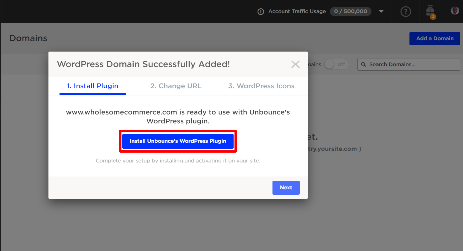 how to connect unbounce to wordpress step 3
